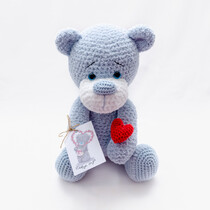 Medvídek Valentýnek - modrošedý 45 cm