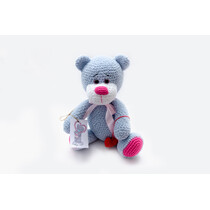 Medvídek Valentýnka - modrošedý 45 cm